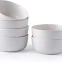 AmorArc Stoneware Cereal Bowls Set of 6, 26oz Soup Bowls Set for Cereal Soup Snacks, Modern Kitchen bowls for Meal, Dishwasher &Microwave Safe, Matte White