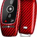 T-carbon Real Glass Fiber Key Fob Cover Compatible with Mercedes Benz Key Fob Protector fits for Benz AMG E53 GLS63 Sedan CLA35 45 GLB35 2020-2023 2024 Key Case Key Shell