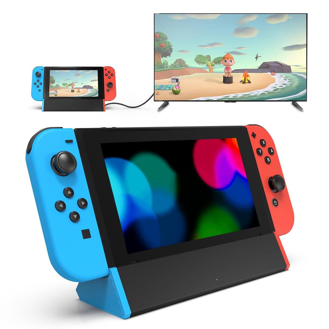 SIWIQU TV Dock Station for Nintendo Switch/Switch OLED, Portable TV Docking Station Replacement with 4K HDMI Adapter/Type C Port/USB Port for Official Nintendo Switch (for Switch/OLED)
