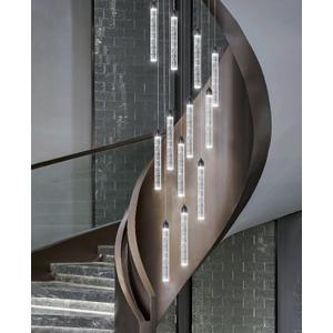 12-Lights Chandelier LED Dimmable Chandeliers for Entryway Flush Mount Ceiling Pendant Light Fixture Crystal Chandeliers for Living Room Black Finished Lighting Modern High Ceiling Chandelier