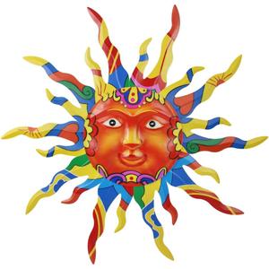 VEWOGARDEN Metal Sun Wall Decor 30" Large Outdoor Metal Wall Art Colorful Outdoor Sun Wall Art for Patio Home Garden (Colored)