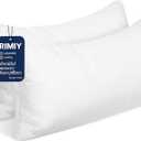 Cooling Adjustable Memory Foam Pillows King Size Set of 2, Bamboo Firm Pillow w/Washable Zippered Cover, Luxury Bed Pillow for Side, Back and Stomach Sleeper, CertiPUR-US Certified Foam