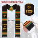 Black Girl Graduation Stole - Kente Honor Cord, Nurse Nursing School Black Female Graduates Medical Ceremony Accessory Gifts Class of 2026