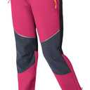 Kids Snow Ski Pants Hiking Boys Girls Outdoor Waterproof Windproof Fleece Warm Snowboard Pants (7 Years, 02-pink)
