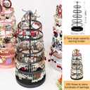 17Dec 6 Tier Rotating Jewelry Organizer Stand, 230 Holes Earring Holder Organizer for Women Girls, Spinning Earring Tree with Ring Holder, Wide Base for Bracelets Watches Lipstick
