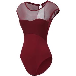Women Short Sleeve Ballet Leotards for Adult Dance Gymnastics Bodysuit, S
