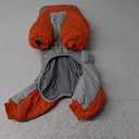 SUNFURA Full Body Dog Coat - Warm Fleece Jacket for Medium Dogs, Turtleneck Winter Coats with Harness, Reflective Dog Snowsuit Windproof Puffer Jackets with Legs for Boston Terrier, Orange M