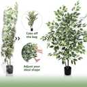 Yepdin Artificial Ficus Tree - 4 FT Tall Silk Fake Tree with Pot - Lifelike Foliage & Branches for Indoor/Outdoor Decor