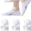 EPEIUS Thick No Show Socks for Women Athletic Ankle Socks Cushioned Running Low Cut Non Slip Footies 3/6 Pairs (5-8, White 3 Pack)