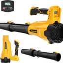 Cordless Leaf Blower Compatible with Dewalt 20V Max Battery 580CFM Electric Leaf Blower Cordless, with Turbo Boost, 6 Speed Modes Brushless Motor, Battery Powered for Lawn Care, Yard (Yellow)