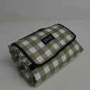 ZAZE Extra Large Picnic Outdoor Blanket, 80''x80'' Waterproof Foldable Blankets Gingham Picnic Mat for Beach, Camping Grass Lawn Park Accessories Cute Couple Gifts Ideas Wedding Registry(Green White) (Green and White)