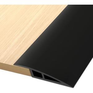 Vinyl Door Threshold Flooring Transition Strip Self Adhesive Carpet Edging Strip for Laminate Doorway Edge Threshold from 3/5" to 4/5" (Black, 6.6 Ft)