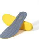 Full Length Thick Memory Foam Shoes Insert with Arch Support - Premium Cushioning Orthopedic Comfort Shoe Insoles for Heel Pain & Plantar Fasciitis, Running, Hiking, Working Men & Women (9, Grey)