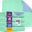 Utopia Bedding Washable Pee Pads for Dogs 34" x 52" (Pack of 4), Waterproof Incontinence Bed Pads for Adults, Elderly and Kids, Heavy Absorbency Pet Training Pads for Sofa and Couch (Green,Blue) (34x52 Inch (Pack of 4))