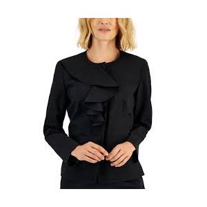Le Suit Women's Ruffled Stretch Crepe Jacket 22w