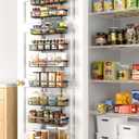 Moforoco 9-Tier Over The Door Pantry Organizer, Pantry Organization and Storage, Black Hanging Basket Wall Spice Rack Seasoning Shelves, Home & Kitchen