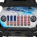 Hooke Road Gladiator Grill Inserts Bug Deflector JL Grille Guard Cover for 2018-2026 Jeep Wrangler JL & Gladiator JT (American Flag, Red & White, Steel)