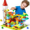 Marble Run Toy Motorized Elevator Marble Maze Kit with Perpetual Motion Machine, Building Block Educational Construction Game Playset STEM Learning Hand Eye Coordination Training Unlimited DIY