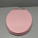 Pink Elongated Toilet Seat Natural Wood Toilet Seat with Zinc Alloy Hinges, Easy to Install also Easy to Clean, Scratch Resistant Toilet Seat by Angol Shiold (Elongated, Pink)