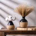 White Ceramic Vase, Modern Home Decor Small Vase, Vintage Decorative for Farmhouse Coffee Table Bookshelf Home Living 4.5 Inch White