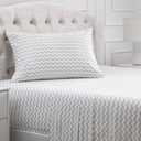 Mellanni Twin XL Sheets Set - 3 PC Iconic Collection Bedding - Hotel Luxury, Extra Soft, Cooling Bed Sheets - Wrinkle, Fade, Stain Resistant (Twin Extra Long, Chevron Gray)