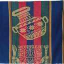 Unique Native Peruvian Throw - Vibrant Colors Lightweight Durable - Home,Yoga, Beach,Camping,Picnic,Outdoor Activities Thin Blanket 80'' x 47'' (Ancestral Icons Navy Blue)