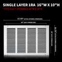 16x10 Return Air Grille(Duct Opening Size),Air Return Vent Cover,Flat Vent Cover,Rejillas De Aire Acondicionado Para Casa,Return Air Grilles,Outer Dimensions:17.75"Wx11.75"H(16"W x 10"H, Duct Opening)