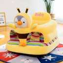 Baby Seat for 3-24 Month, Infant Back Support Floor Chair, Plush Cartoon Animals Baby Sofa, Toddler Floor Seater for Sitting Up, Portable Activity Seat for Babies (Bee)