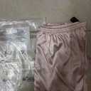 Womens Silk Satin Pajamas Set Short Sleeve Sleepwear Button Down Loungewear 2 Piece Pjs Shorts Set (L)