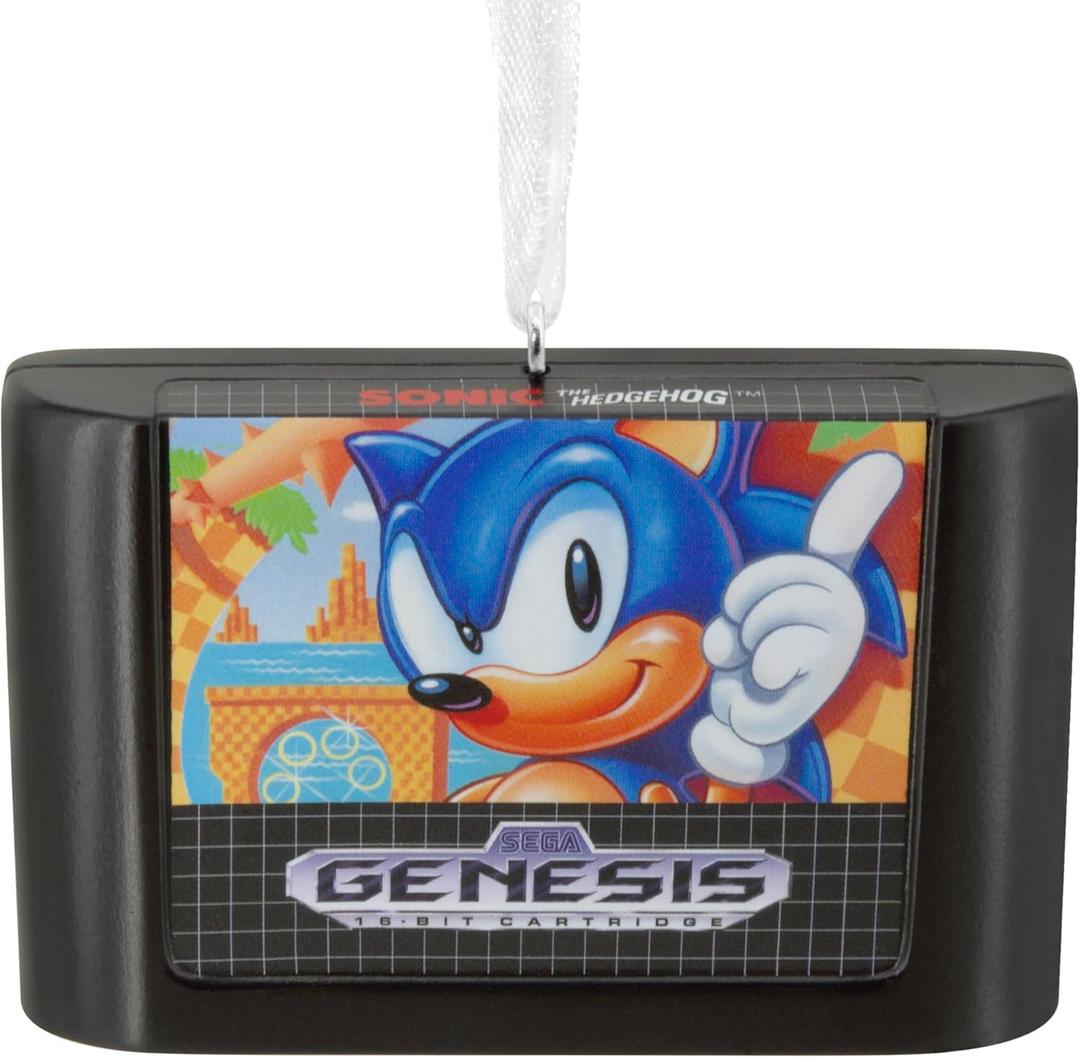 2 x Hallmark Sonic The Hedgehog Game Cartridge Christmas Ornament