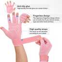 Duerer Arthritis Compression Gloves with Straps, Women Men for RSI, Carpal Tunnel, Rheumatoid, Tendonitis, Hand Pain, Hand Support. Fingerless Gloves for Computer Typing and Daily work (Pink, S) (Small (1 Pair))
