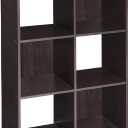 ClosetMaid Cubeicals 6 Cube Storage Shelf Organizer Bookshelf, Stackable, Vertical or Horizontal, Easy Assembly, Wood, Chocolate Finish