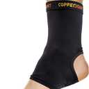 CopperJoint Athletic Foot Ankle Compression Sleeve  Pull On Copper Ankle Brace Women Support, Foot Sleeves, Breathable Elastic Braces Design for Basketball, Running, Sports - Single (Medium)