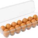 Egg Holder for Refrigerator with Lid  Clear Plastic Egg Storage Container for 14 Eggs, Stackable Fridge Organizer Tray for Fresh Egg Storage, BPA-Free Bin