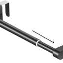VEHHE Kitchen Towel Holder, Retractable Kitchen Towel Rack, Hooks Adjustable to Door Thickness, Dish Towel Holder with EVA Pad, Over The Door Towel Rack, L10.4~16.9 X W0~1.2 X H2.4 inches (Black)