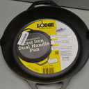 Lodge Seasoned Cast Iron Dual Handle Pan - Cast Iron Frying Pan - Even Heat Distribution - Oven & Stovetop Safe - PFAS-Free, Non-Toxic Cookware - 12 Inch