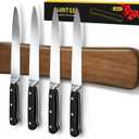 Magnetic Knife Holder for Wall, 10 Inch Wood Strong Magnetic Knife Strip, Small Kitchen Storage Space Savers, Rv Apartment Farmhouse Accessories Organizer, Housewarming Gifts for New Home (Brown)