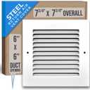 Fits 6x6 Duct Opening | Steel Return Air Grille by Handua | Vent Cover Grill for Sidewall and Ceiling | White | HVAC Cold Air Intake Grille | Outer Dimensions: 7.75"W X 7.75"