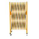 GYMTIME Industrial Expandable Metal Barricade, 11 FT, 47 inch high, Yellow and Black, Upgraded, Portable Safety Barrier with Casters, Flexible Fence Mobile Barrier Gate, Adjustable Traffic Fence