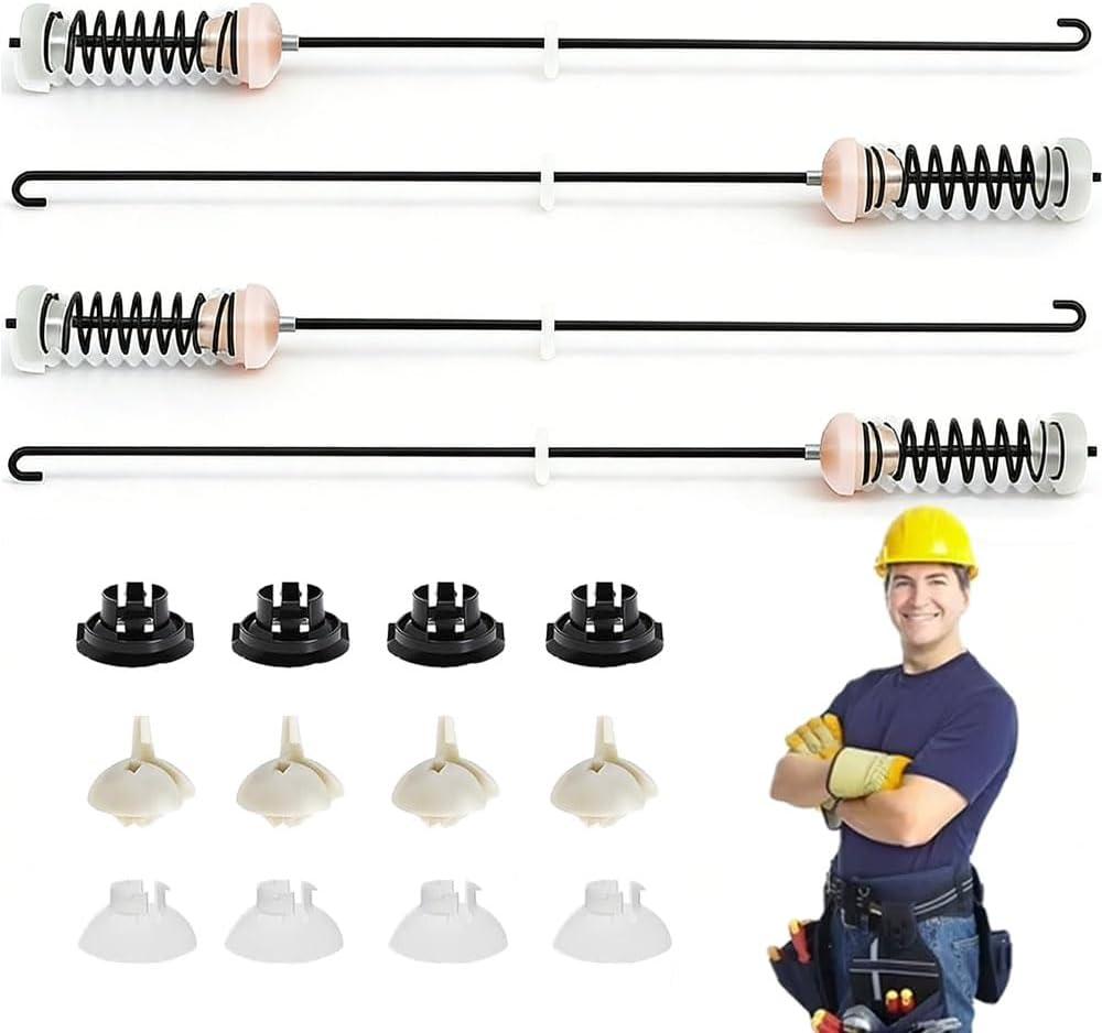 W11400156 W11187091 Washer Suspension Rod Kit fit for whirlpool kenmore maytag crosley Parts PD00065760 WTW7120HW0 MVW7230HW0 MVW7232HW0 WTW8127LC0 Suspension Springs