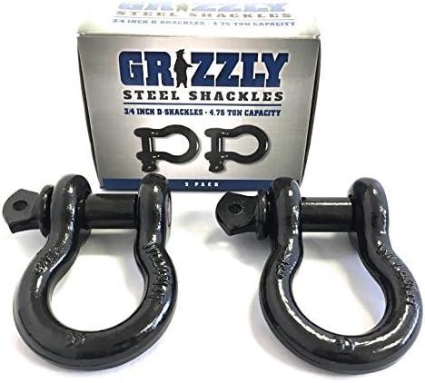 D Ring Shackles, 3/ 4 Inch, Black, 2 Pack – Heavy Duty Forged Steel with 4.75 Ton Capacity – Ideal for Jeeps, ATV’s, Trucks to use with Recovery, Towing, Snatch Straps, Snatch Block, Tree Savers