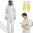 3 Layer bee suits for men& Women sting proof, Apiarist Ultra Ventilated bee protective gear,Beekeepers Suit with Glove &Veil Hood &beekeeping supplies (S)