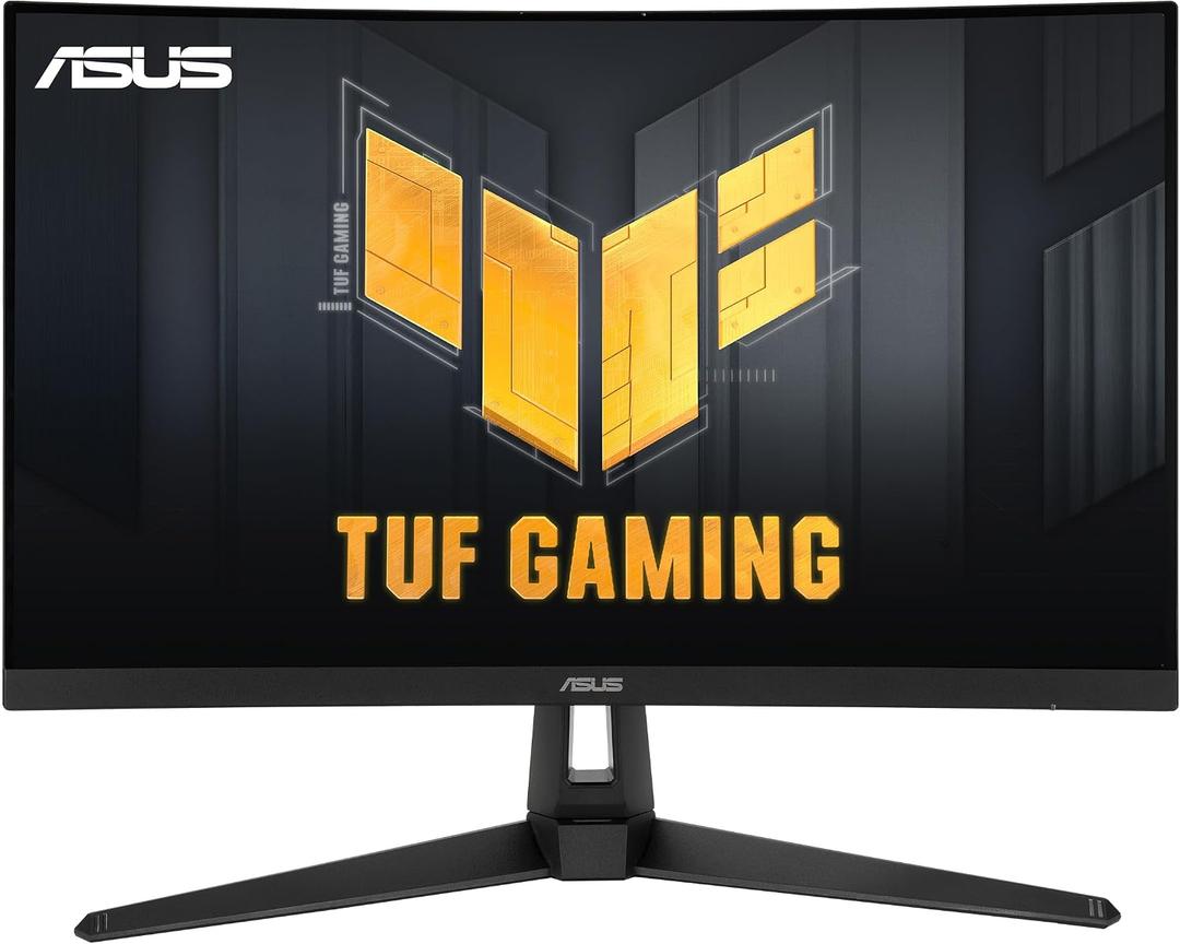 ASUS TUF Gaming VG27VH1B 27 Curved Monitor, 1080P Full HD, 165Hz (Supports 144Hz), Extreme Low Motion Blur, Adaptive-sync, FreeSync Premium, 1ms, Eye Care, HDMI D-Sub, Black