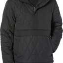 Amazon Essentials Men's Anorak Hooded Quarter-Zip Puffer Coat (XX-Large, Black)