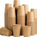 Lamosi 200 Pack 8 oz Kraft Paper Cups, Brown Disposable Paper Coffee Cups, Unbleached Paper Cups for Hot/Cold Beverage Party Home Office