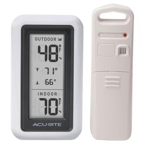 AcuRite Digital Thermometer with Indoor, Outdoor Temperature and Daily High and Lows (00424CA), White (Themometer)