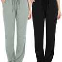 BAMBOO COOL Women Pajama Pants Casual Pj Pants with Pockets Comfy Lounge Sleep Bottoms Workout Yoga Sweatpants M