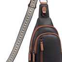 CLUCI Crossbody Bags for Women Men,Leather Sling Bag Cross Body Backpack for Woman Gifts for Women Birthday Unique (0-0 Black With Brown)