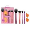 Real Techniques 6 Piece Everyday Essentials Makeup Brush Set, Includes 4 Brushes & 2 Makeup Sponges, For Foundation, Blush, Bronzer, Contour, Eyeshadow, & Powder, Travel Gift Set, Cruelty-Free & Vegan (1 Count (Pack of 1))