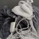 HOW'S MY HOUSE Wearable Heated Throw Blanket, 40"x70" Electric Heated Wrap Poncho Shawl & Hoodies with Pockets, 6 Heating Levels & 12-Hours Timer, Machine Washable with ETL Certification, Dark Grey